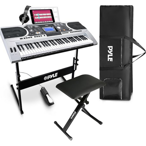Pyle Piano With Case, Keyboard Stand, Sustain Pedal & Headset