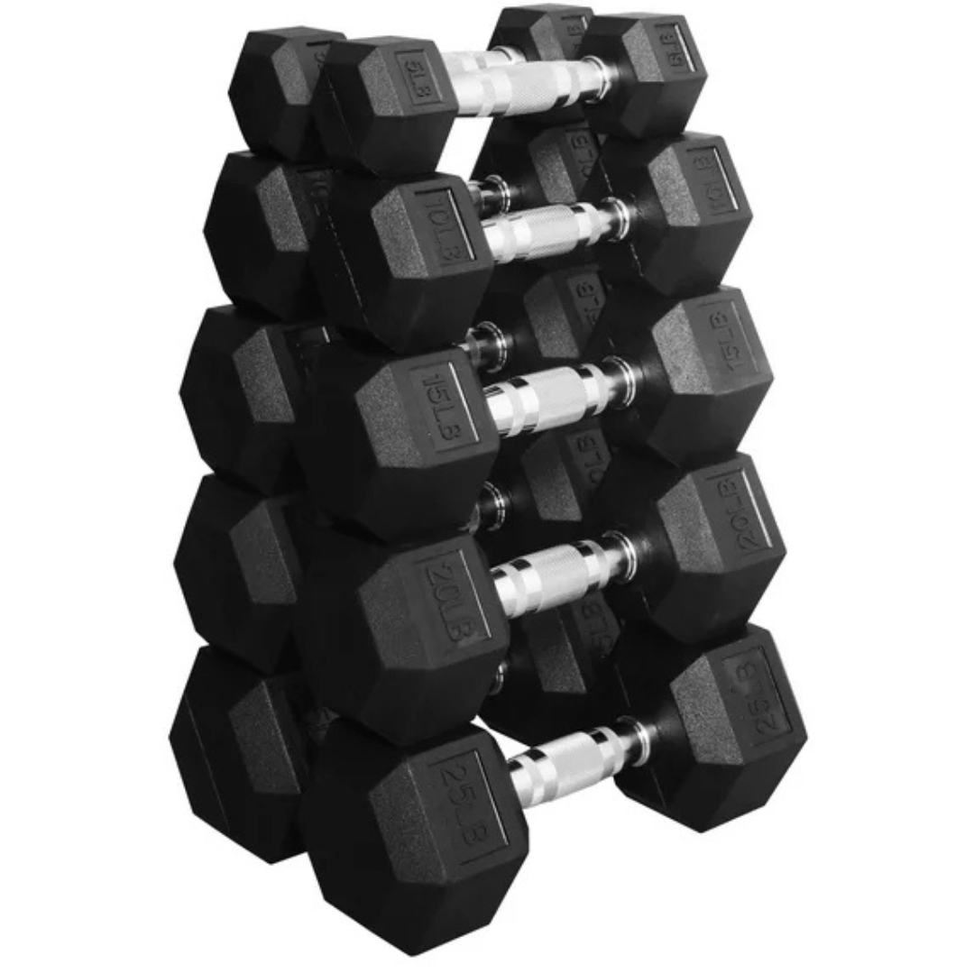 BalanceFrom 150 LB Pair of 5, 10, 15, 20, 25 LBs Dumbbell Set