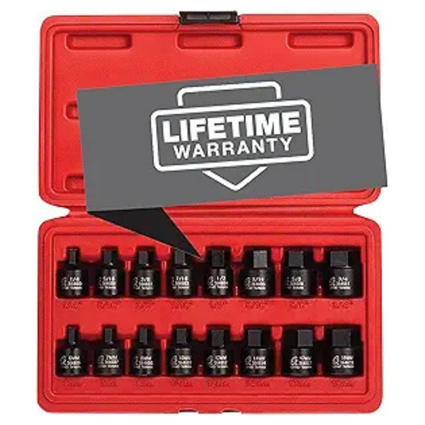 16-Piece Sunex 3646 3/8" Drive Stubby Impact Hex Driver Set