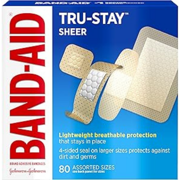 80-Count Band-Aid Tru-Stay Sheer Strips Bandages (Assorted)