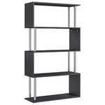 Homcom Modern S-Shaped 5-Tier Room Divider Bookcase