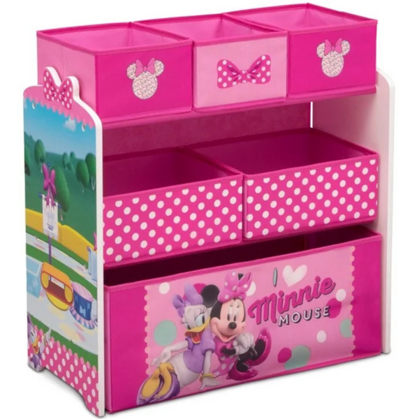 Delta Children Disney Minnie Mouse 6 Bin Design & Store Toy Organizer