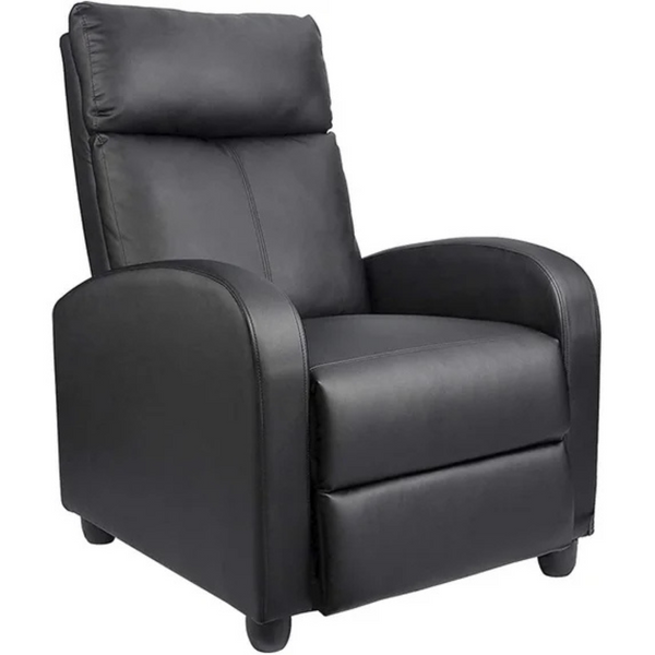 Lacoo Black PU Leather Single Sofa Recliner