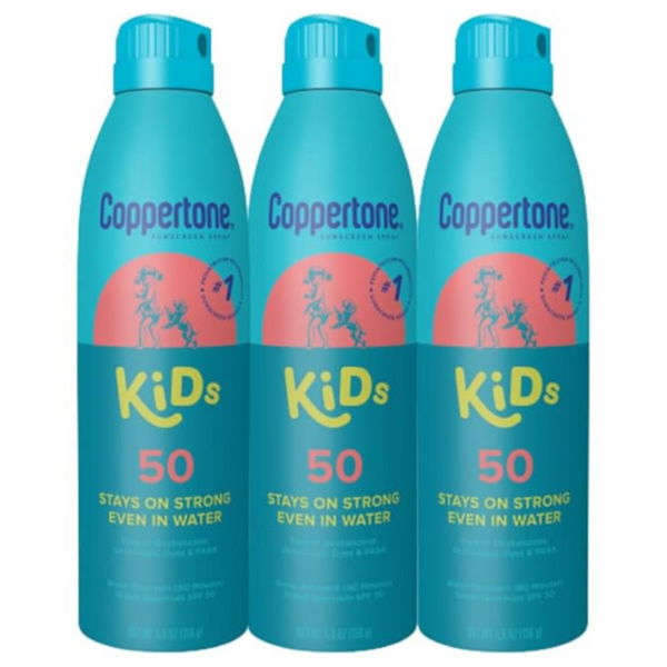 3-Pack Coppertone Kids Sunscreen Spray, SPF 50, 5.5 Oz