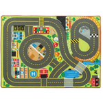 Melissa & Doug Jumbo Roadway Activity Rug, 4 Wooden Traffic Signs (79″L X 60″W)