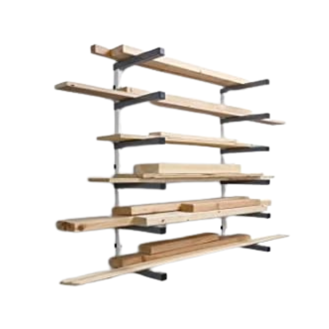 BORA Wood Organizer And Lumber Storage Metal Rack With 6-level Wall Mount