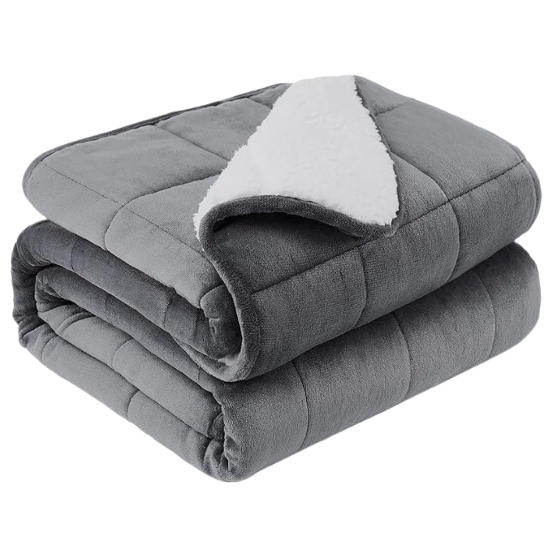 HOSUKKO Sherpa Flannel Weighted Blanket (48" x72")