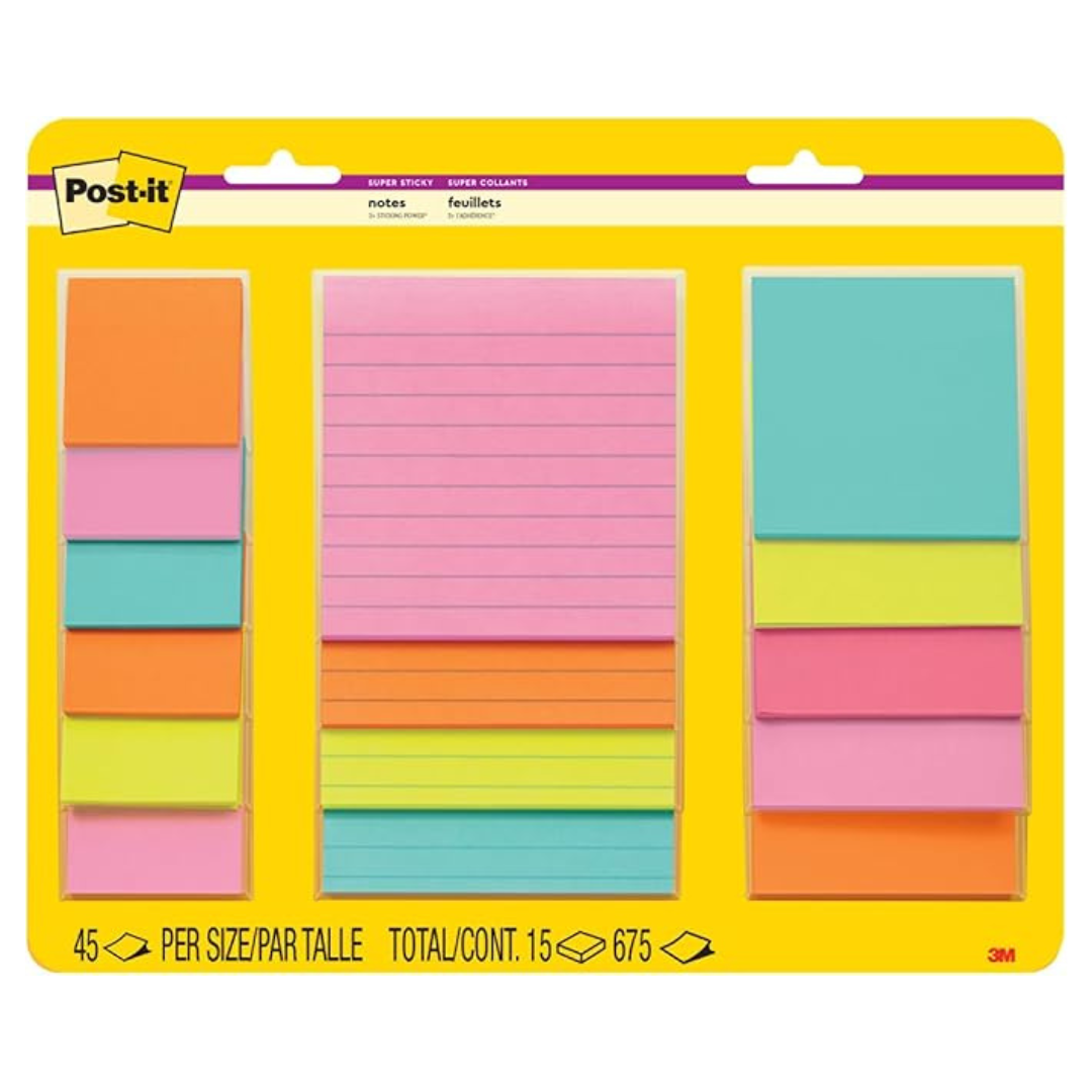 15-Count Post-It Super Sticky Lined Note Pads