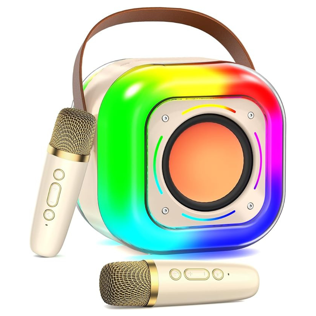 Portable 3.5" Subwoofers Karaoke Machine With 2 Microphones