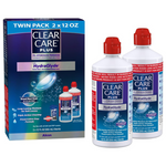 2-Pack 12oz Clear Care Plus Contact Lens Cleaning Solution W/ Lens Case