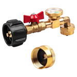 Propane Refill Adapter Converter With Valve & Gauge
