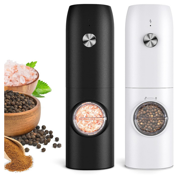 2-Pack Frtonyi Electric Rechargeable Automatic Salt Pepper Mill Grinder