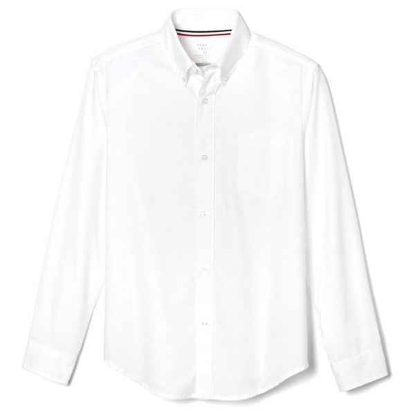 French Toast Boys' Long Sleeve Oxford Shirt (White)