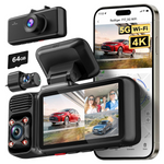 4K 3 Channel Front and Rear And Inside Wi-Fi Dash Cam With 64GB Card