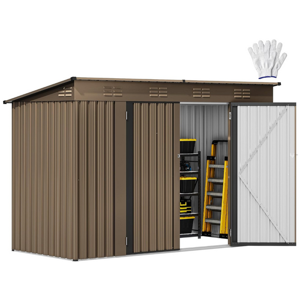 9.1' x 4.2' Large Outdoor Heavy Duty Tool Storage Shed