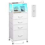 Wlive 37.48'' 4 Drawer Storage Space Night Stand With Charger Station