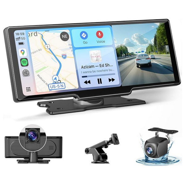 Wireless CarPlay & Android 10.26" HD Touch Screen W/ 4k Dash Cam