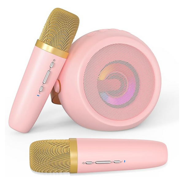 Mini Karaoke Machine With 2 Wireless Microphones
