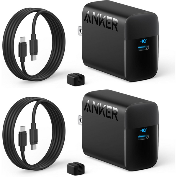 2-Pack Anker 45W USB C Charger Block with 5 ft Cable