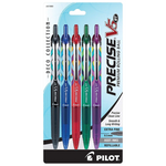5-Pack Pilot Precise V5 RT Deco Collection Liquid Ink Rolling Ball Pens