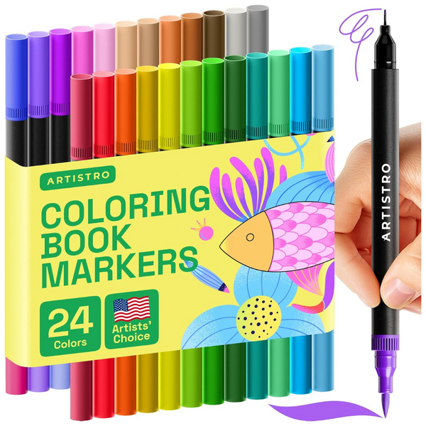 24-Count Artistro Brush & Marker Dual Tip Pens