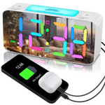 7" RGB Digital Mirror Alarm Clock w/ 15-Color Mode