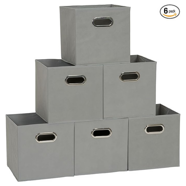 Household Essentials Set Of 6 Foldable Fabric Storage Bins