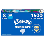 8 Boxes Of Kleenex Trusted Care Facial Tissues, 1600 Total Tissues