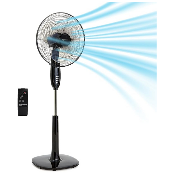 Amazon Basics 16" Oscillating Dual Blade Standing Pedestal Fan
