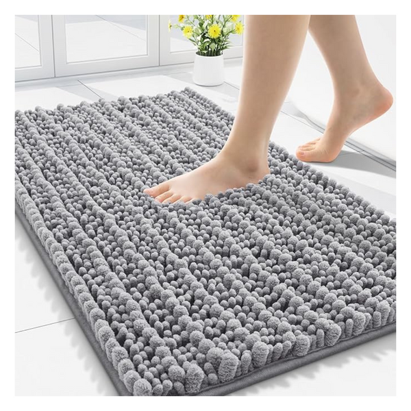 30"x20" Extra Soft Absorbent Chenille Bath Rug Mat With Non-Slip Backing