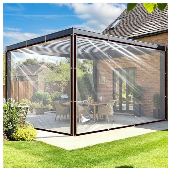 6ft x 12ft Waterproof Heavy Duty Clear Tarps With Grommets