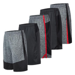 5-Pack Men's Dry-Fit Sweat Resistant Athletic Shorts (2 Colors)