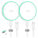 2-Pack 15W Magnetic Wireless Charger Fast Charging Pad