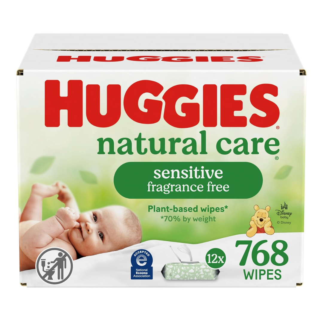 768-Count (12pk x 64ct) Huggies Natural Care Sensitive Baby Wipes