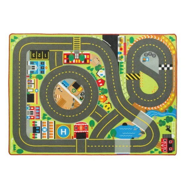 79" x 60" Melissa & Doug Jumbo Roadway Activity Rug With 4 Signs