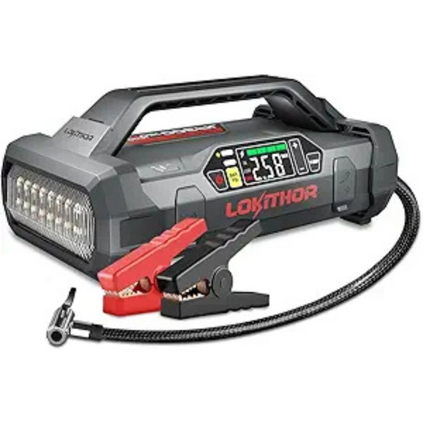 Lokithor 1500Amp 18000mAh 12V Jump Starter with Air Compressor