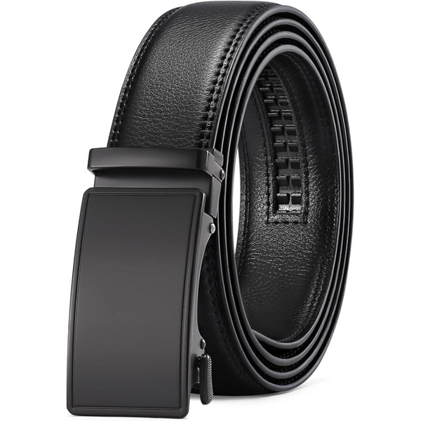 Men's Automatic Ratchet Buckle Slide Leather Belt (32" To 46")