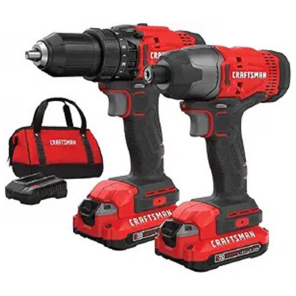 Craftsman 20V 2-Tool Power Tool Combo Kit With 2 Batteries & Charger