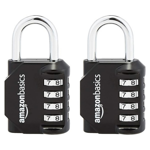 2-Pack Amazon Basics 4-Digit Combination Padlock