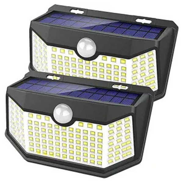 2-Pack 120-LED IP65 Waterproof Solar LED Wall Lights