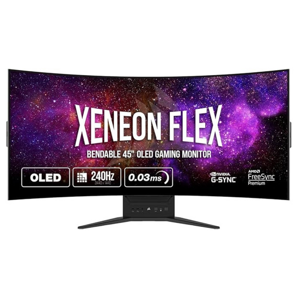 Corsair Xeneon Flex 45" Curved Bendable WQHD 240Hz 0.03ms FreeSync and G-SYNC Compatible OLED Monitor