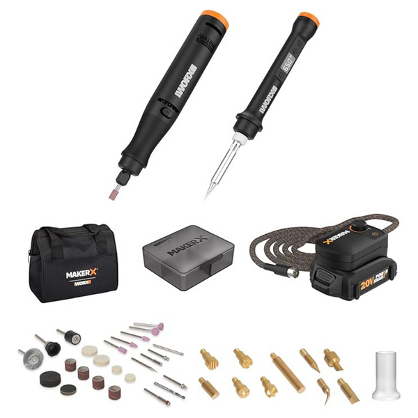 Worx 2pc Crafting Tool Combo Kit – Rotary Tool + Wood & Metal Crafter