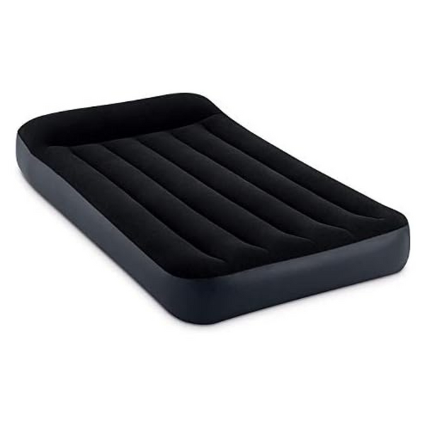 Intex Dura-Beam Standard Pillow Top Blow Up Portable Air Mattress With Built-In Electric Pump, Twin Size