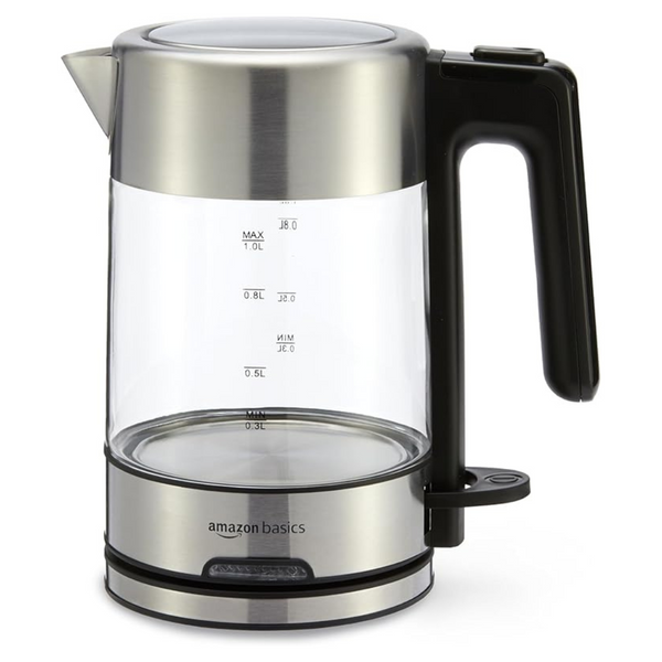 1L Amazon Basics Glass And Steel Electric Kettle