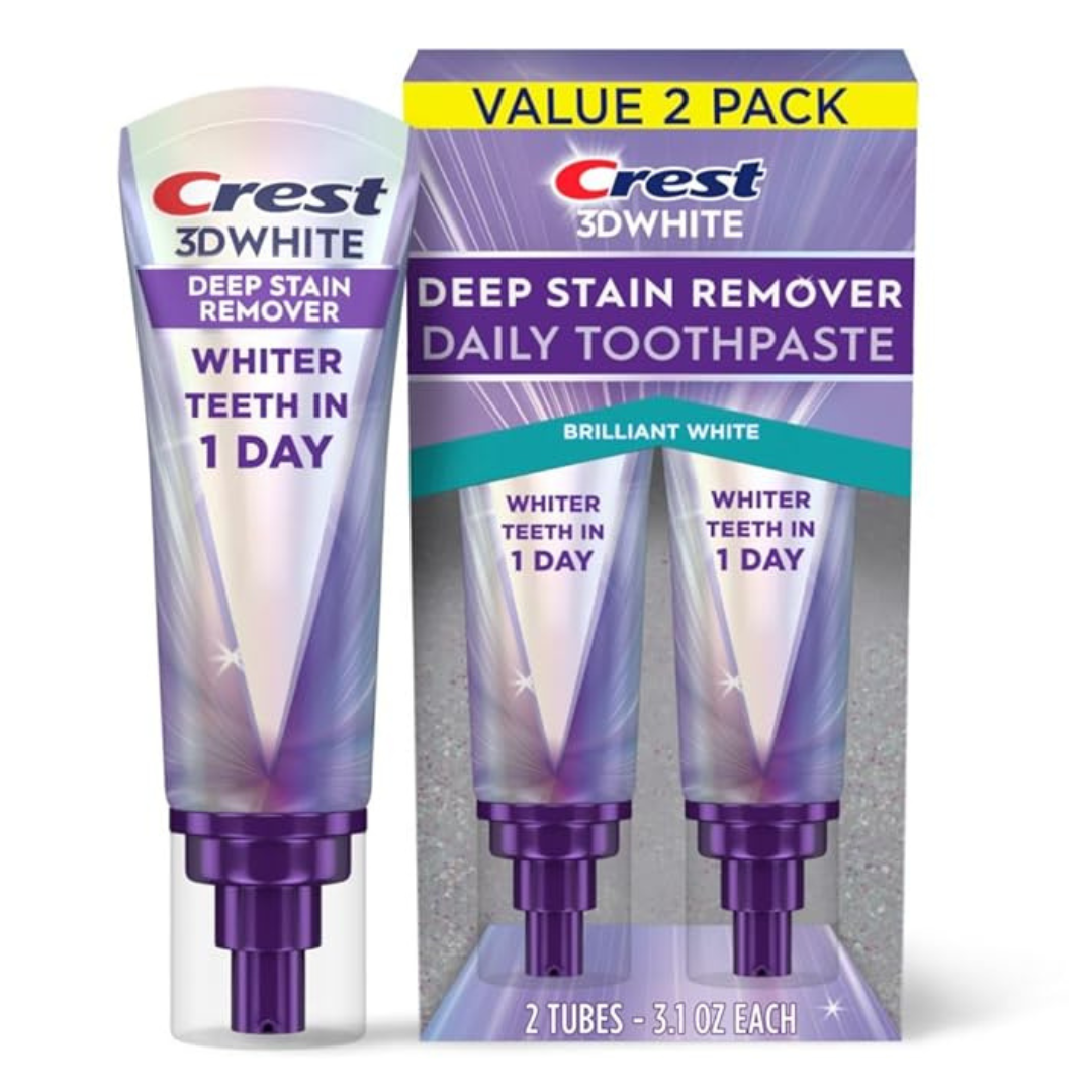 2-Pack 3.1-Oz Crest 3D White Deep Stain Remover Toothpaste