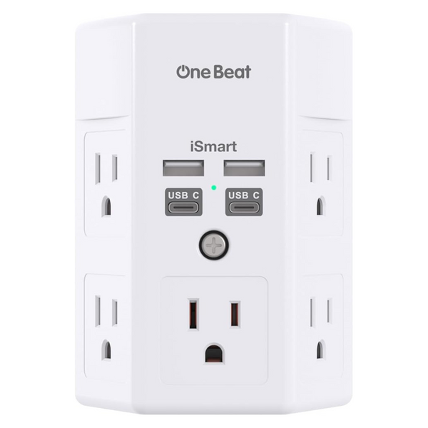 Wall Outlet Extender Surge Protector With 5-Outlets 4-USB Ports