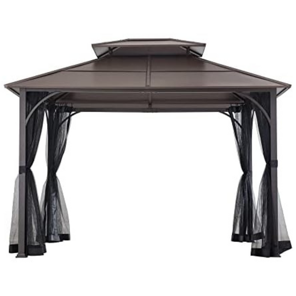 Sunjoy Hardtop Gazebo 10 x 12ft Outdoor Heavy Duty Steel Frame