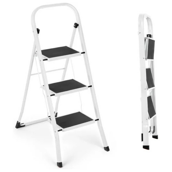 Upgo 330lb Capacity Folding 3 Step Steel Ladder