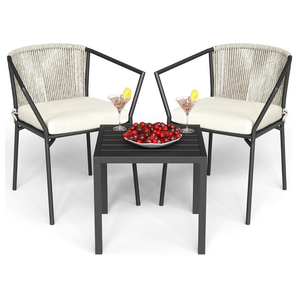 3-Piece Outdoor Bistro Chairs & Table Set