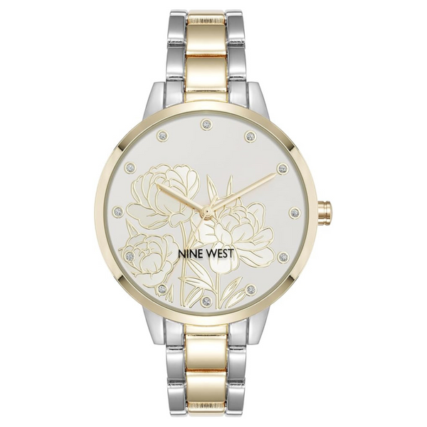 Nine West Women's Floral Dial Bracelet Watch